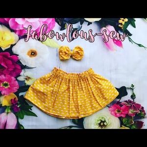Yellow mustard skirt handmade